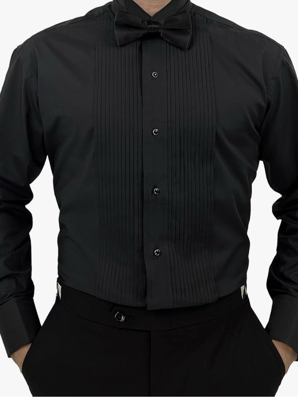 Sir Gregory Men's Fitted Tuxedo Shirt Pleated French Cuffs 2XL New